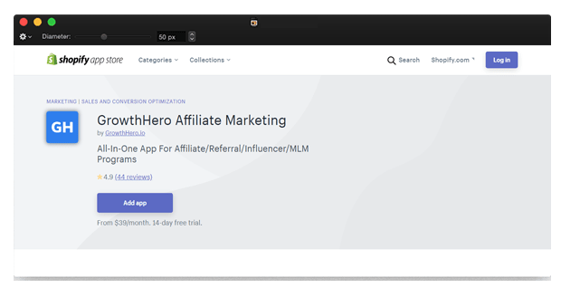 Shopify Affiliate App Growthhero